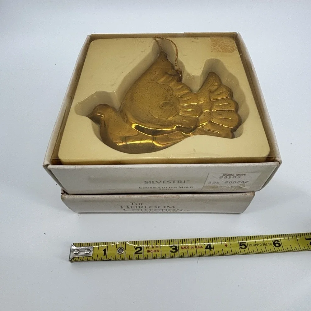 2‎ Vintage Silverplated Dove Bird Christmas Tree Ornament 3.5